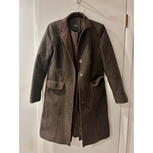 MAX MARA Weekend Brown Wool Quilted Nylon Lining Mid Length Coat 40 or 6/8 - Picture 2 of 10